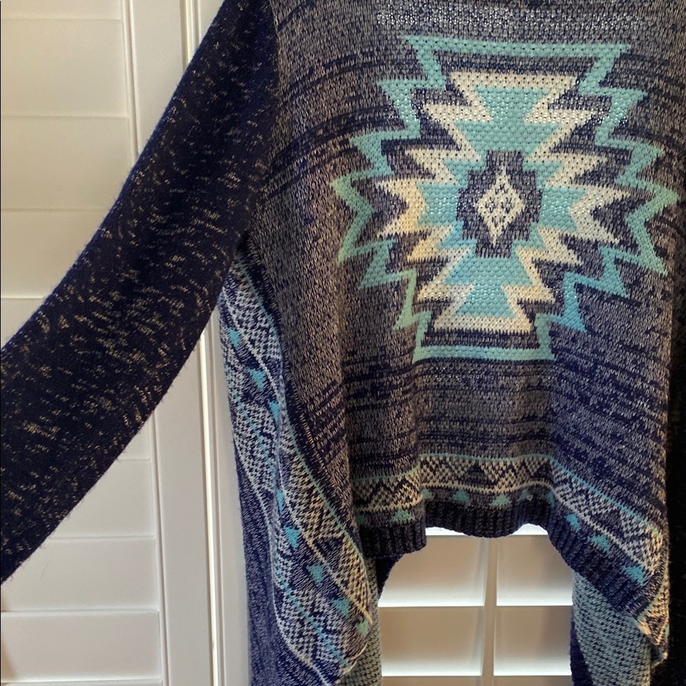 Miami southwestern Blue Patterned Sweater - Picture 4 of 5